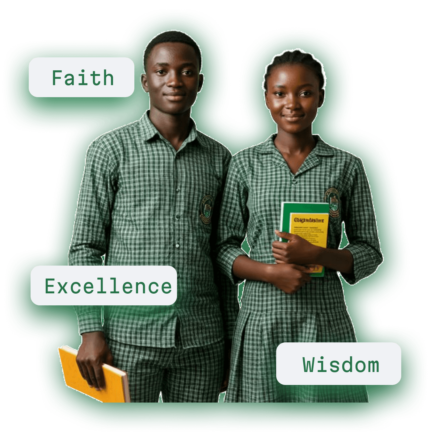 Students holding a book